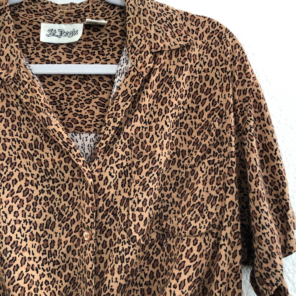 Vintage St. Regis Shortsleeved Leopard Print Top